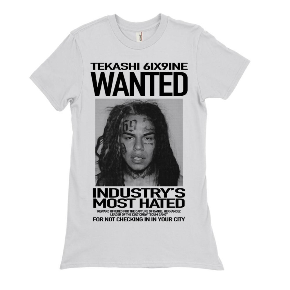 tekashi 6ix9ine wanted men's t shirt